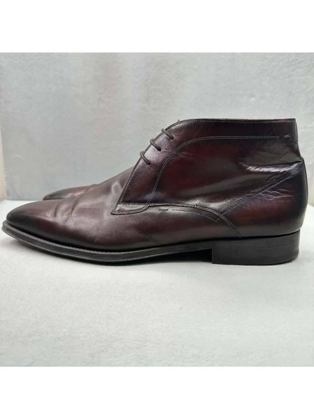 Magnanni Gavin Mens Size 15 (M) Chukka Boots Burgundy Leather Dress Lace-Up